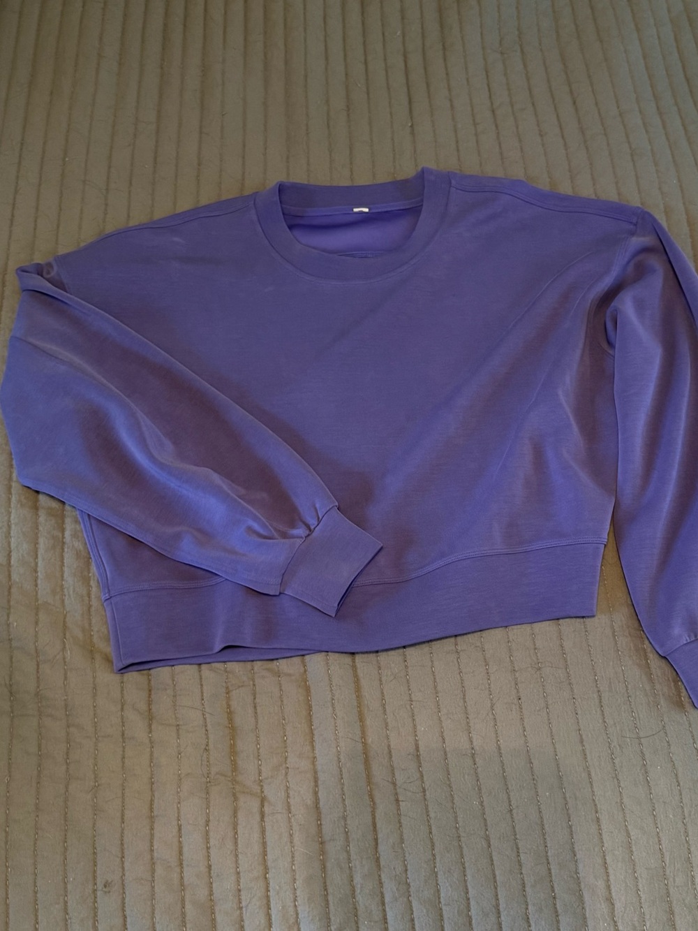 Cropped Purple Crewneck Sweatshirt